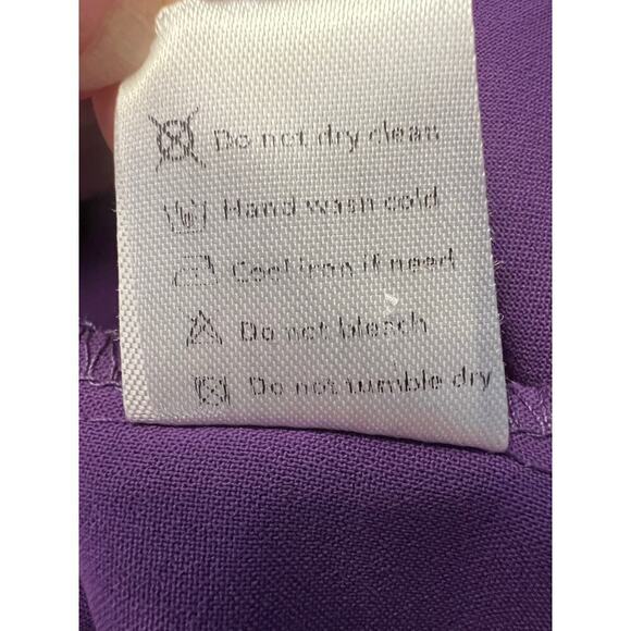 Unbranded Purple Shift Dress Easy Care Pull On V-Neck Short Ruffle Sleeve Size L - Picture 8 of 9